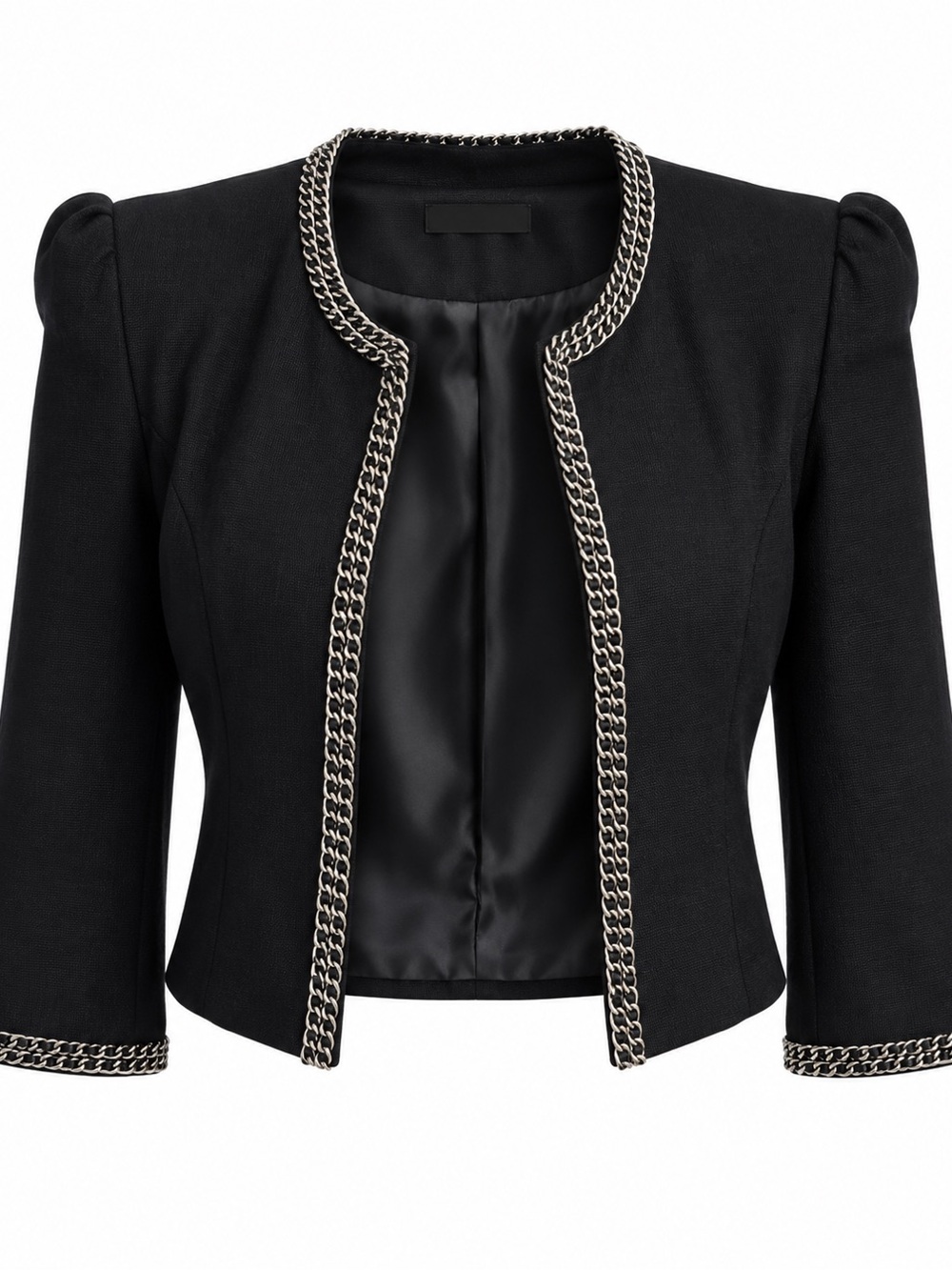 Tweed Chain Cropped Statement Jacket - Picture 5 of 6